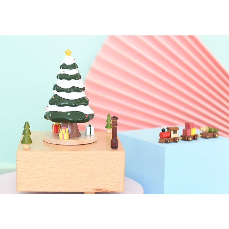 Wooden Christmas Tree Music Box Lil'Playground