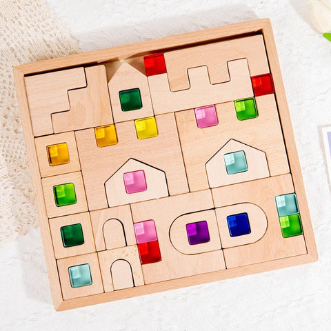 Castle building blocks and acrylic cubes Toddlers | Creative | Mandala | Montessori | Discovery | Imaginary