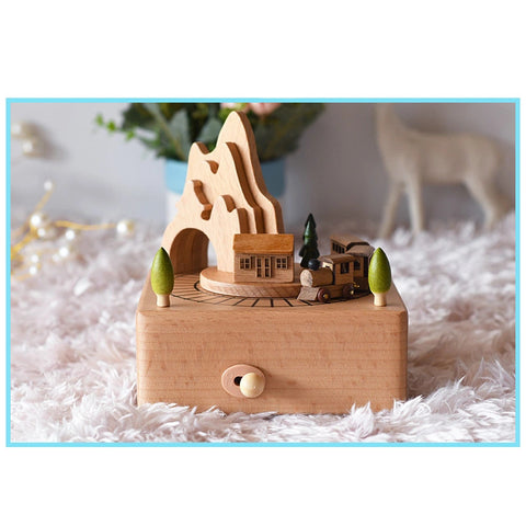 Wooden Train Music Box