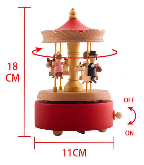 Wooden Carousel Music Box