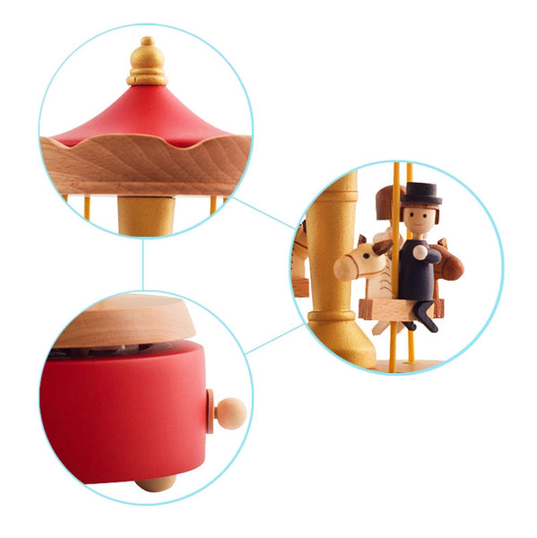 Wooden Carousel Music Box