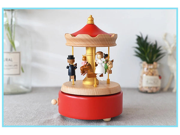 Wooden Carousel Music Box