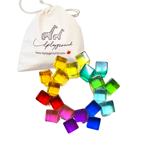 Lilplayground Colourful Acrylic Cubes Loose Parts Sets | 3pcs Window House