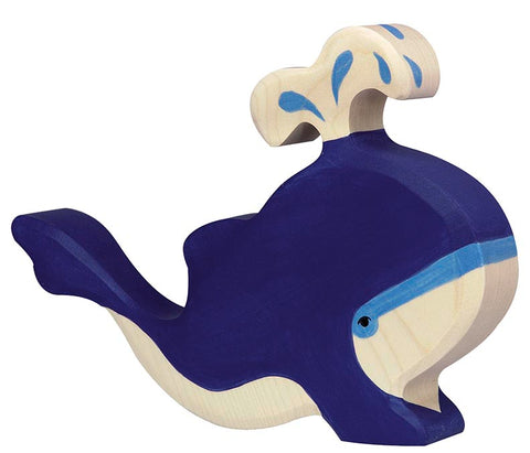 Holztiger Blue Whale With Water Fountain