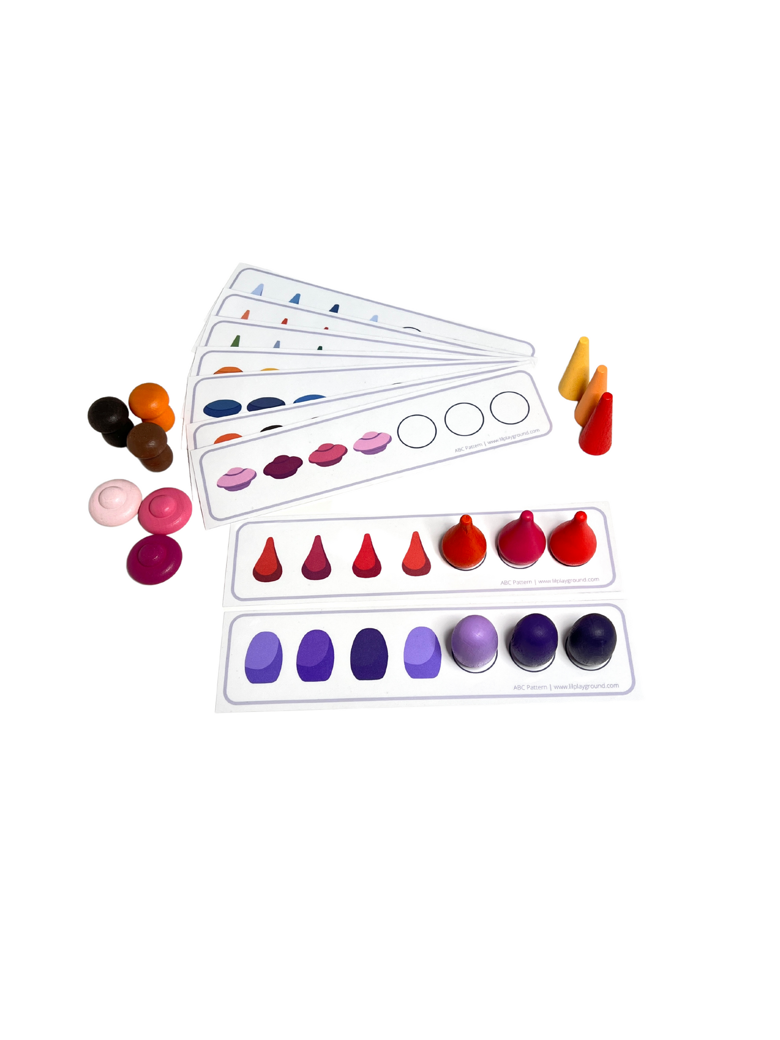 AB and ABC Loose Parts Pattern Matching Template Cards PDF – Lilplayground
