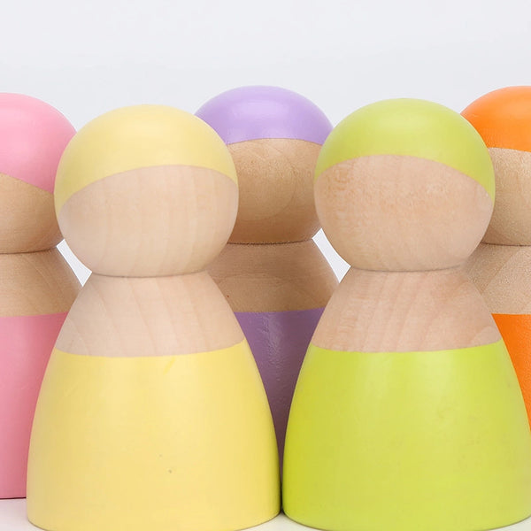Lil'Playground Wooden Colored Peg People (12pcs set)