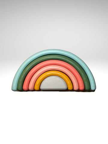 Wooden Forest Green Rainbow Building Blocks 6pcs  | Creative | Discovery | Imaginary | Montessori | Stacking Toy